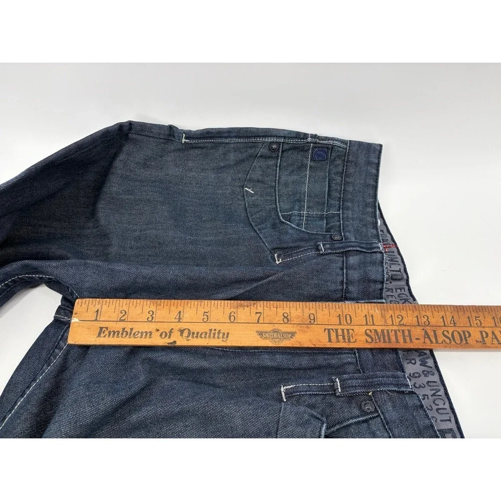 Ecko Unltd, Y2K, Dark Wash, Baggy Denim Jeans, Rhino Logo, Baggy, Size 36, NWOT